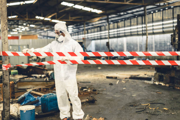 Professional Sewage Cleanup technician working in Midway, NC